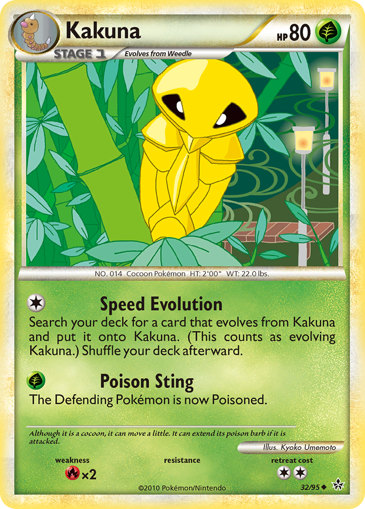 Kakuna 32/95 Uncommon | HS—Unleashed | Pokemon Card