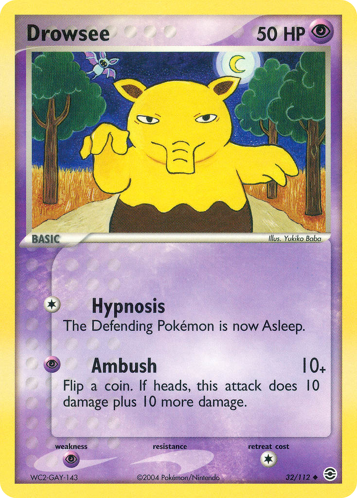 Drowzee 32/112 Uncommon | FireRed & LeafGreen | Pokemon Card