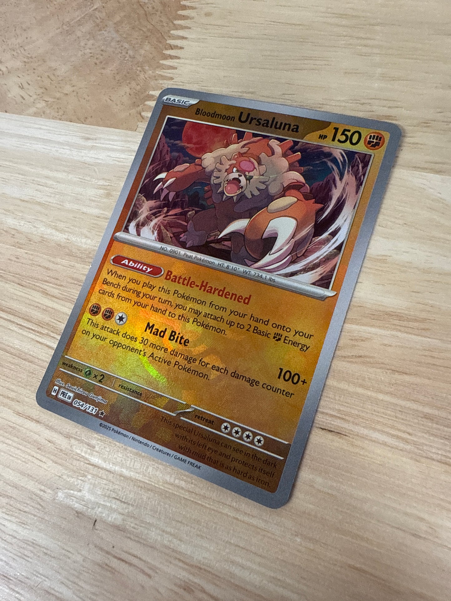 Bloodmoon Ursaluna 54/131 Pokeball Holo | Prismatic Evolutions | Pokemon Card