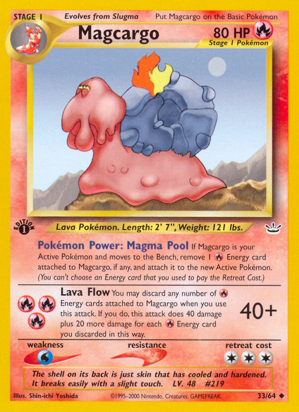 Magcargo 33/64 Uncommon | Neo Revelation | Pokemon Card