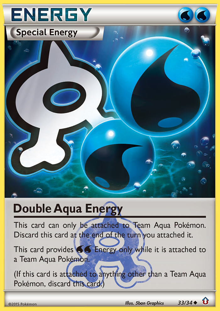 Double Aqua Energy 33/34 Uncommon | Double Crisis | Pokemon Card
