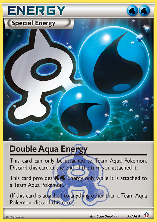 Double Aqua Energy 33/34 Uncommon | Double Crisis | Pokemon Card