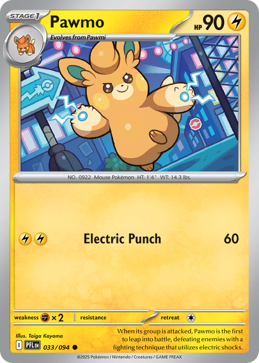 Pawmo 33/94 Common | Phantasmal Flames | Pokemon Card