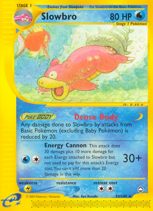 Slowbro 33/147 Rare | Aquapolis | Pokemon Card