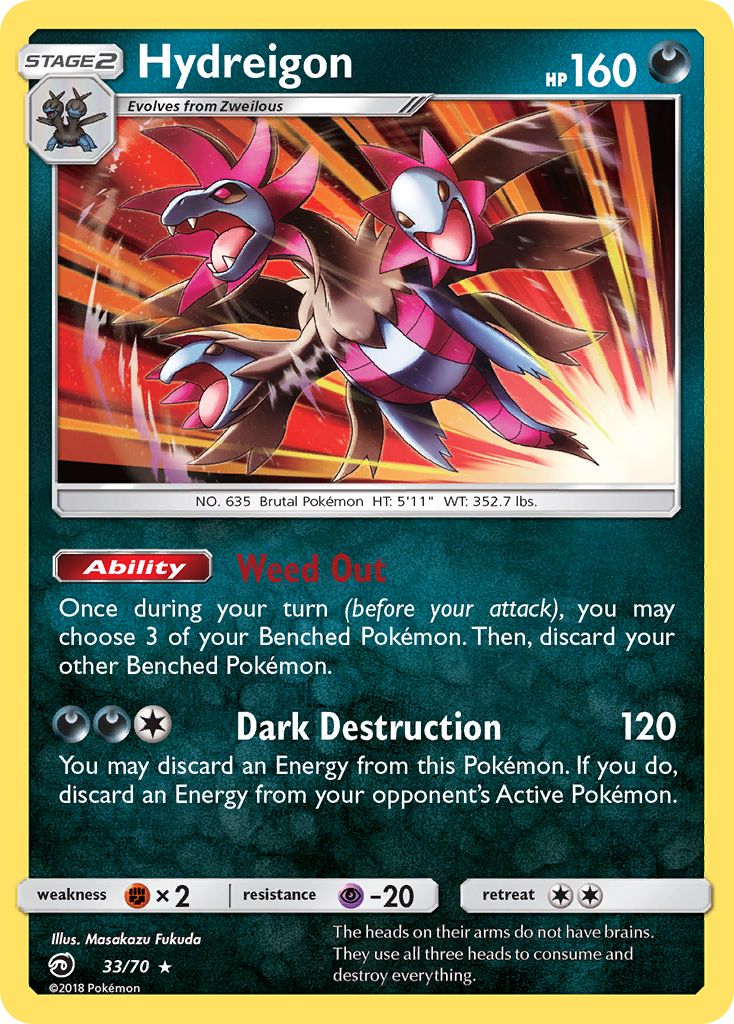 Hydreigon 33/70 Rare Holo | Dragon Majesty | Pokemon Card