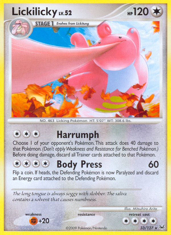 Lickilicky 33/127 Rare | Platinum | Pokemon Card