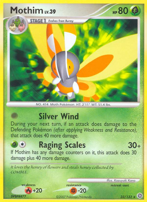 Mothim 33/132 Rare | Secret Wonders | Pokemon Card