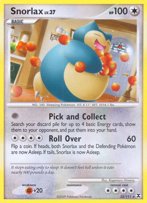 Snorlax 33/111 Rare | Rising Rivals | Pokemon Card