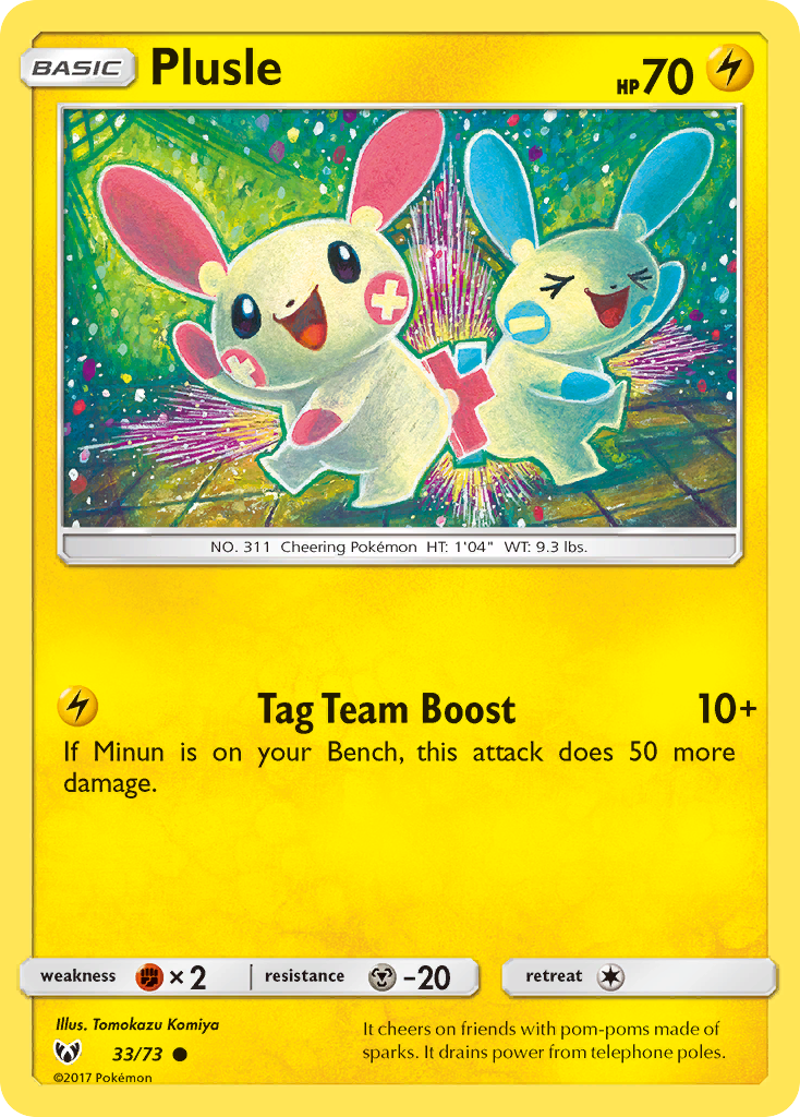 Plusle 33/73 Common | Shining Legends | Pokemon Card