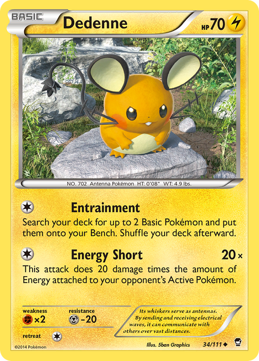 Dedenne 34/111 Uncommon | Furious Fists | Pokemon Card