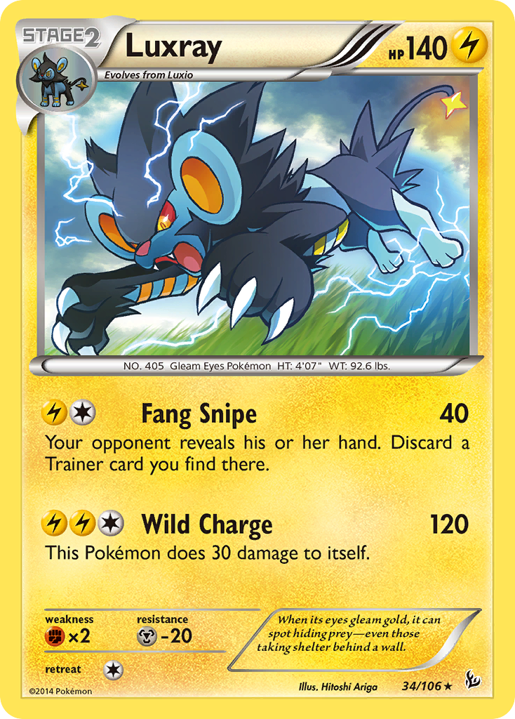 Luxray 34/106 Rare | Flashfire | Pokemon Card