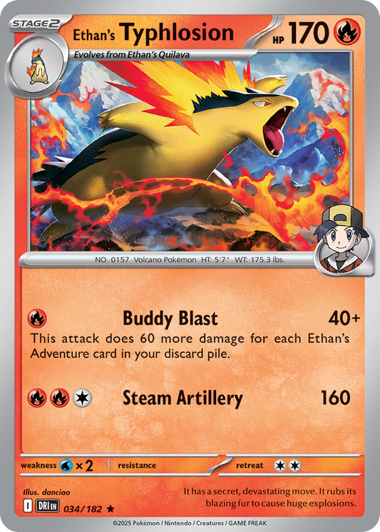 Ethan's Typhlosion 34/182 Rare | Destined Rivals | Pokemon Card