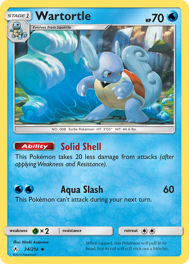 Wartortle 34/214 Uncommon | Unbroken Bonds | Pokemon Card