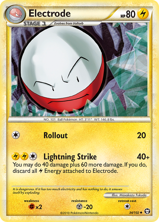 Electrode 34/102 Uncommon | HS—Triumphant | Pokemon Card