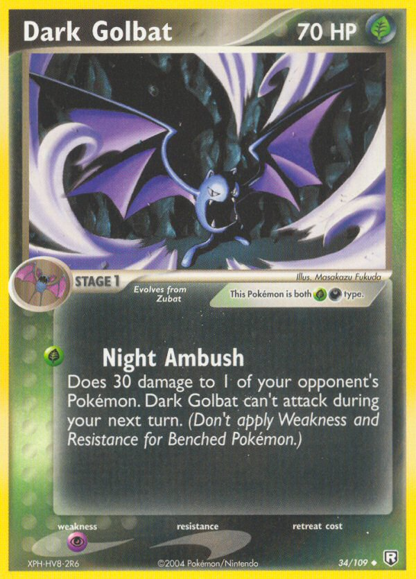 Dark Golbat 34/109 Uncommon | Team Rocket Returns | Pokemon Card