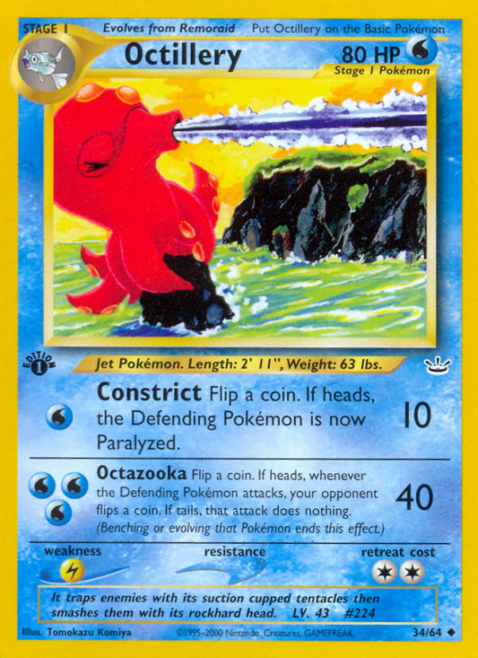 Octillery 34/64 Uncommon | Neo Revelation | Pokemon Card