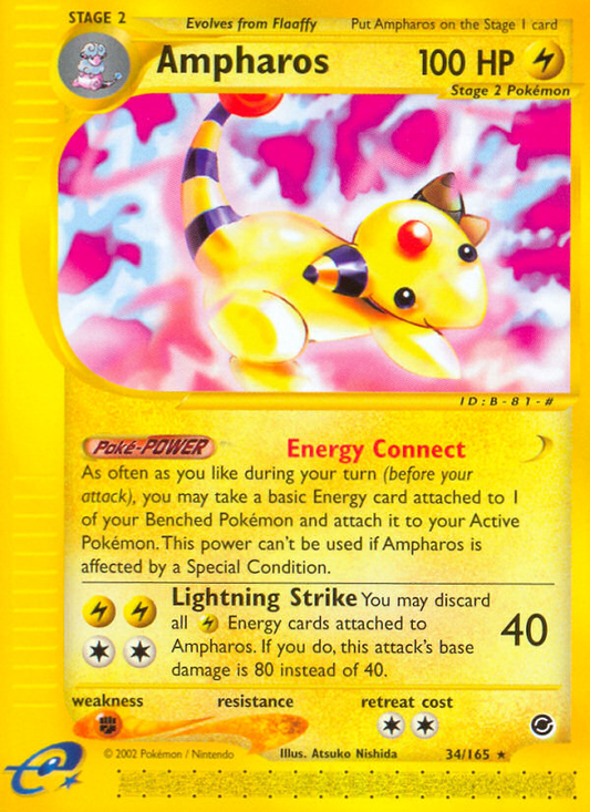 Ampharos 34/165 Rare | Expedition Base Set | Pokemon Card