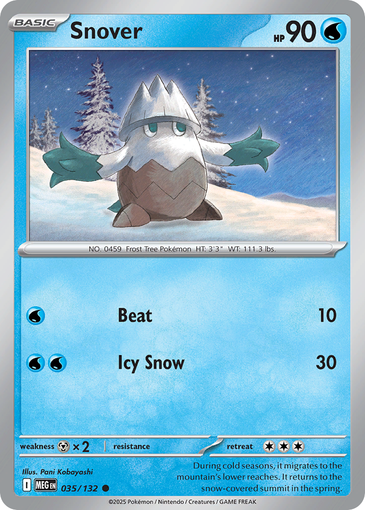 Snover 35/132 Common | Mega Evolution | Pokemon Card