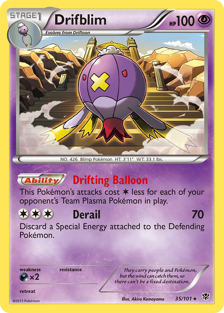 Drifblim 35/101 Rare | Plasma Blast | Pokemon Card