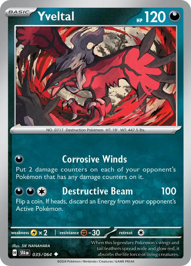 Yveltal 35/64 Uncommon | Shrouded Fable | Pokemon Card