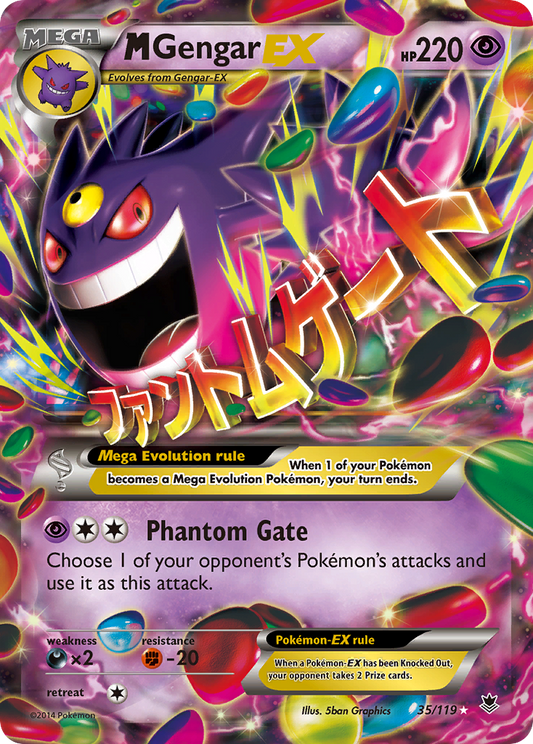 M Gengar-EX 35/119 Rare Holo EX | Phantom Forces | Pokemon Card