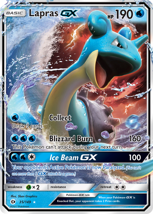 Lapras-GX 35/149 Rare Holo GX | Sun & Moon | Pokemon Card