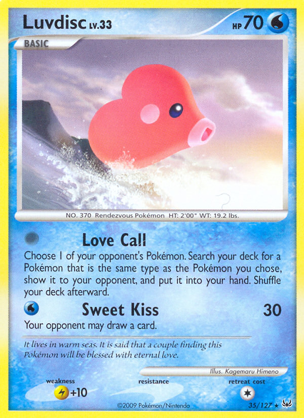Luvdisc 35/127 Rare | Platinum | Pokemon Card