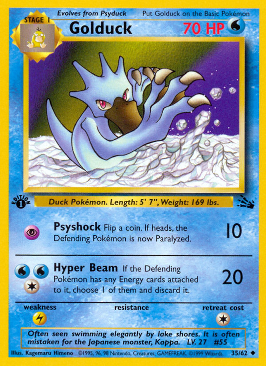 Golduck 35/62 Uncommon | Fossil | Pokemon Card