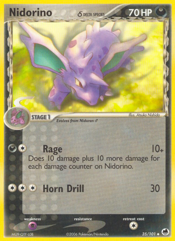 Nidorino δ 35/101 Uncommon | Dragon Frontiers | Pokemon Card