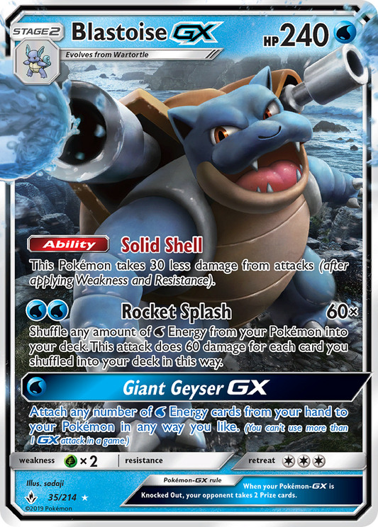 Blastoise-GX 35/214 Rare Holo GX | Unbroken Bonds | Pokemon Card