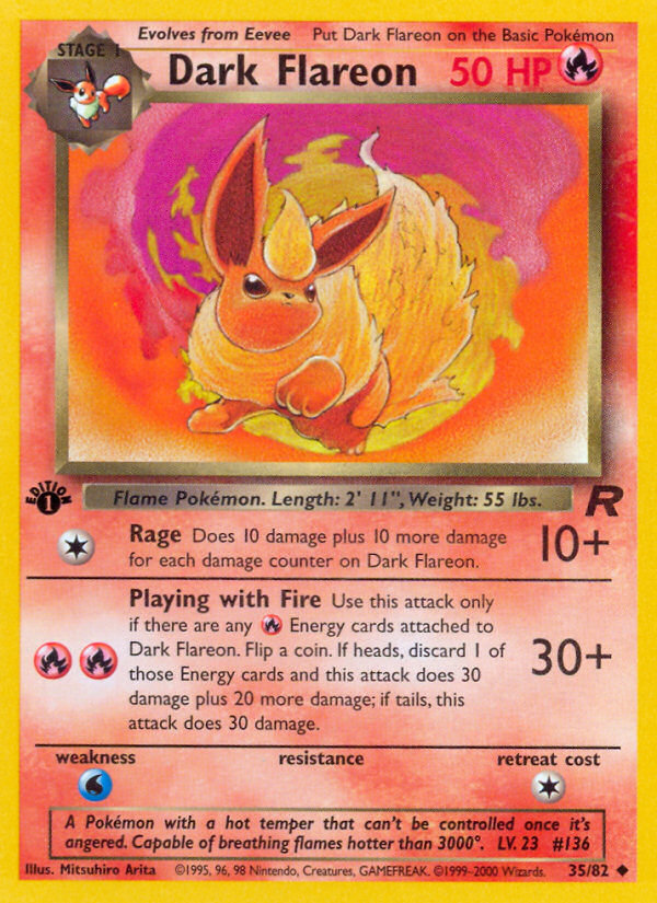 Dark Flareon 35/82 Uncommon | Team Rocket | Pokemon Card