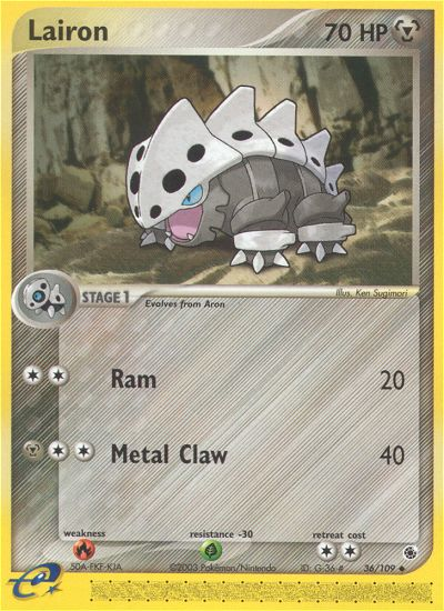 Lairon 36/109 Uncommon | Ruby & Sapphire | Pokemon Card