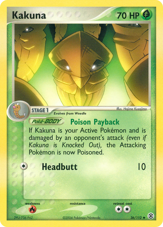 Kakuna 36/112 Uncommon | FireRed & LeafGreen | Pokemon Card