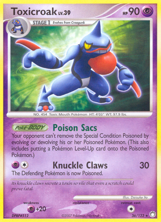 Toxicroak 36/123 Rare | Mysterious Treasures | Pokemon Card