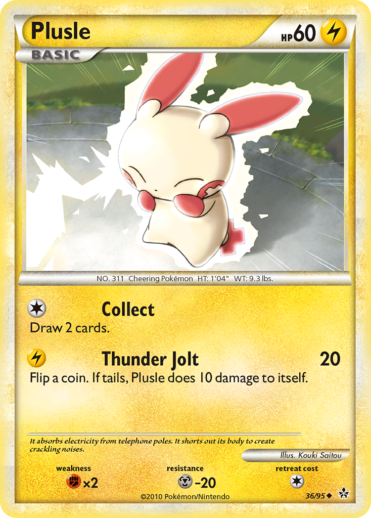 Plusle 36/95 Uncommon | HS—Unleashed | Pokemon Card