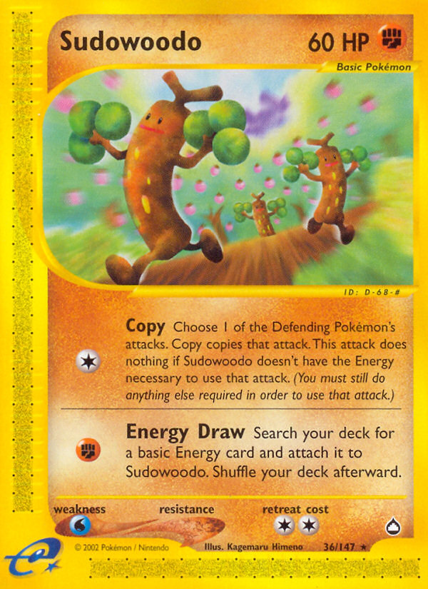 Sudowoodo 36/147 Rare | Aquapolis | Pokemon Card