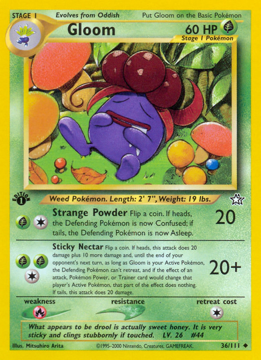 Gloom 36/111 Uncommon | Neo Genesis | Pokemon Card
