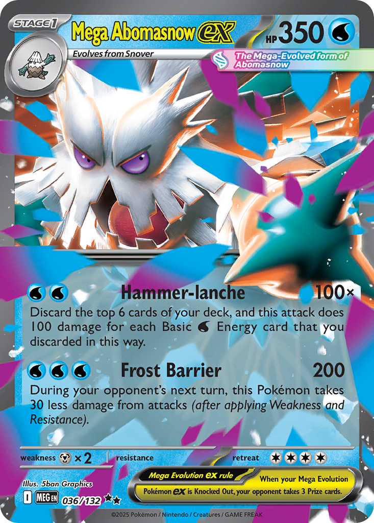 Mega Abomasnow ex 36/132 Double Rare | Mega Evolution | Pokemon Card