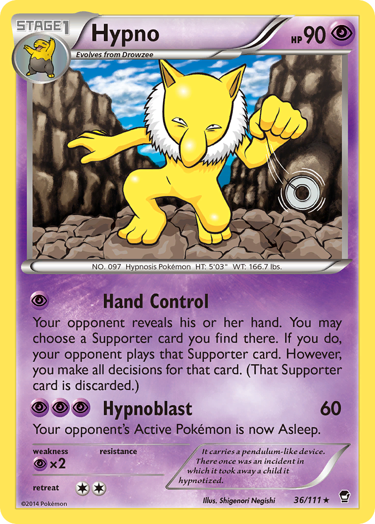 Hypno 36/111 Rare | Furious Fists | Pokemon Card