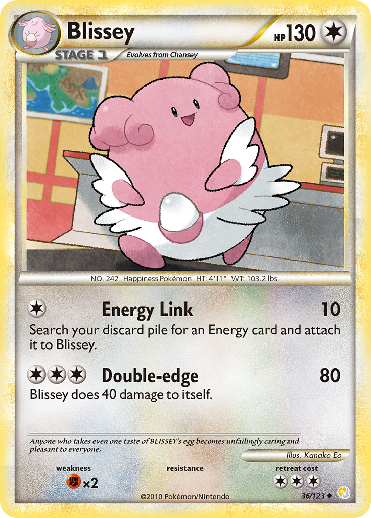 Blissey 36/123 Uncommon | HeartGold & SoulSilver | Pokemon Card