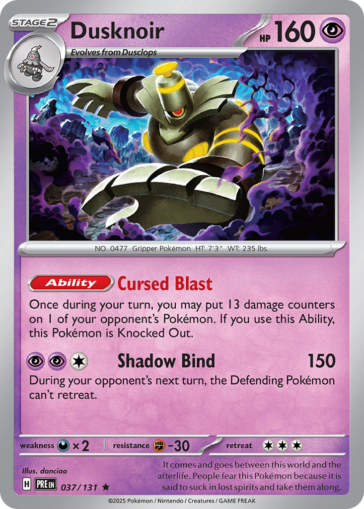 Dusknoir 37/131 Rare Holo | Prismatic Evolutions | Pokemon Card