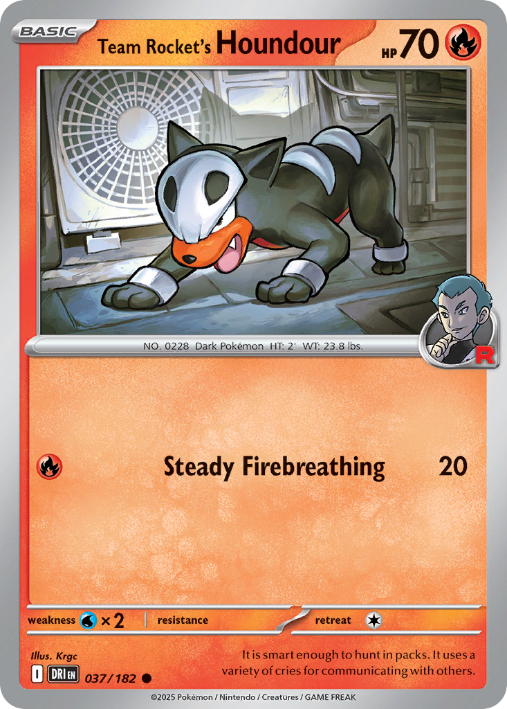 Team Rocket's Houndour 37/182 Common | Destined Rivals | Pokemon Card