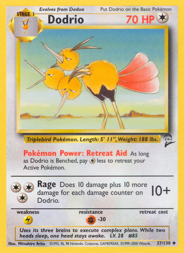 Dodrio 37/130 Uncommon | Base Set 2 | Pokemon Card