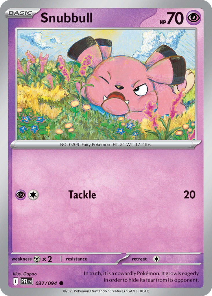 Snubbull 37/94 Common | Phantasmal Flames | Pokemon Card
