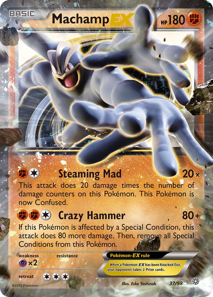 Machamp-EX 37/98 Rare Holo EX | Ancient Origins | Pokemon Card
