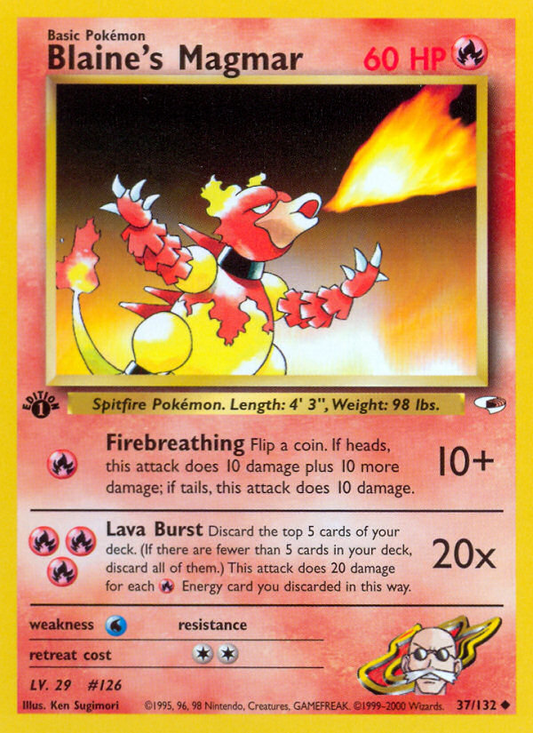 Blaine's Magmar 37/132 Uncommon | Gym Heroes | Pokemon Card