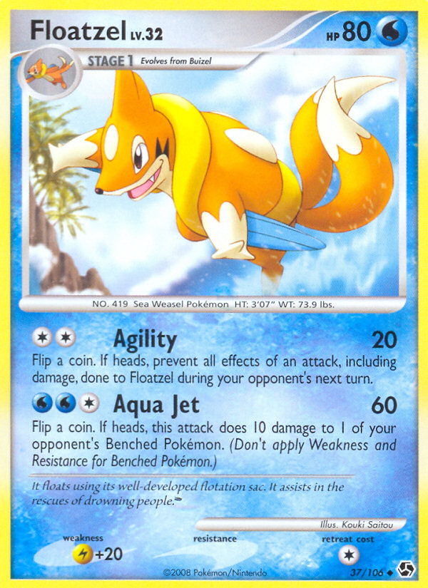 Floatzel 37/106 Uncommon | Great Encounters | Pokemon Card