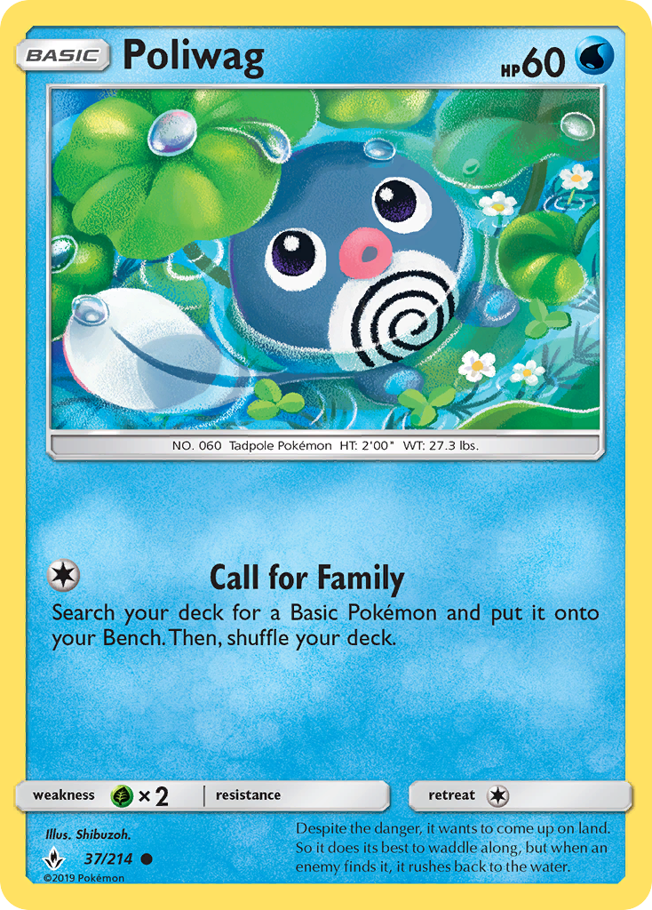 Poliwag 37/214 Common | Unbroken Bonds | Pokemon Card