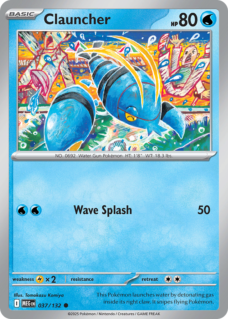 Clauncher 37/132 Common | Mega Evolution | Pokemon Card