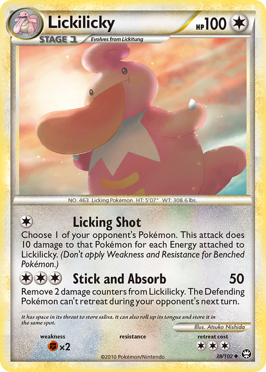 Lickilicky 38/102 Uncommon | HS—Triumphant | Pokemon Card